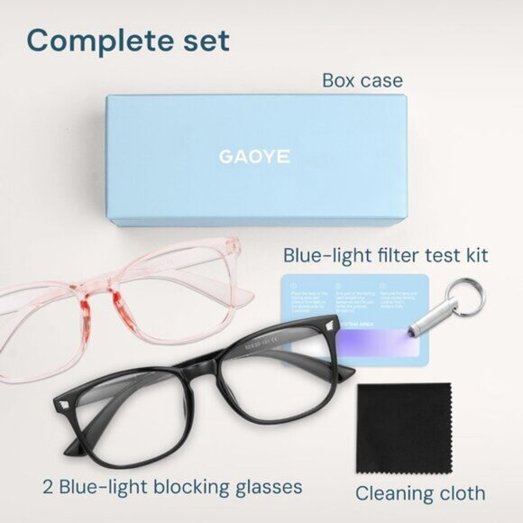 ⚡Men Black & Transparent Pink Blue Light Blocking Anti UV Ray Computer Glasses - Picture 7 of 7